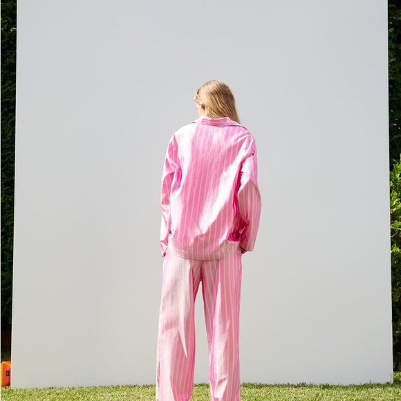 ZARA STRIPED 100% SILK SHIRT - Picture 7 of 9